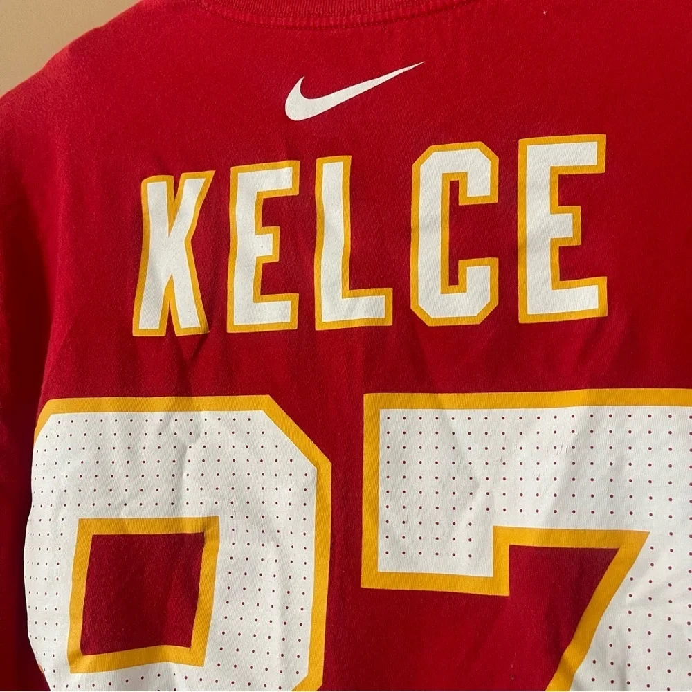 Chiefs Kelce Nike Red Jersey Tee with Logo size medium
